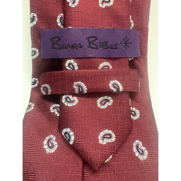 Burma Bibes Red Paisley Tie Necktie 100% Silk 57” - Picture 5 of 6